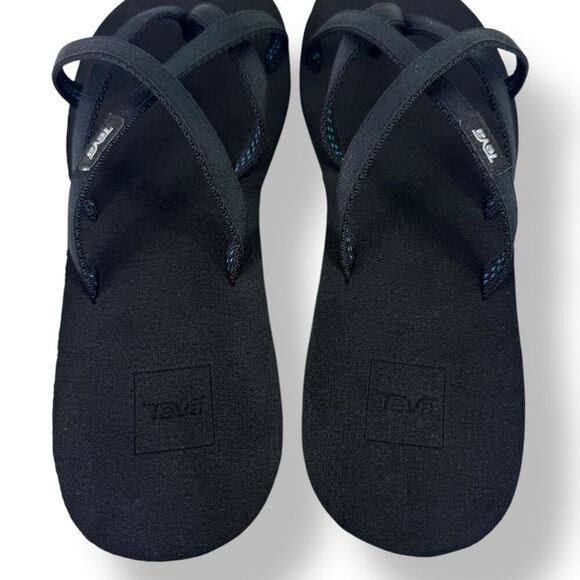 Teva 1000099 Mush Mandalyn Wedge Ola 2 Sandals Black Flip Flop Toe Post Women 10 - Picture 9 of 12